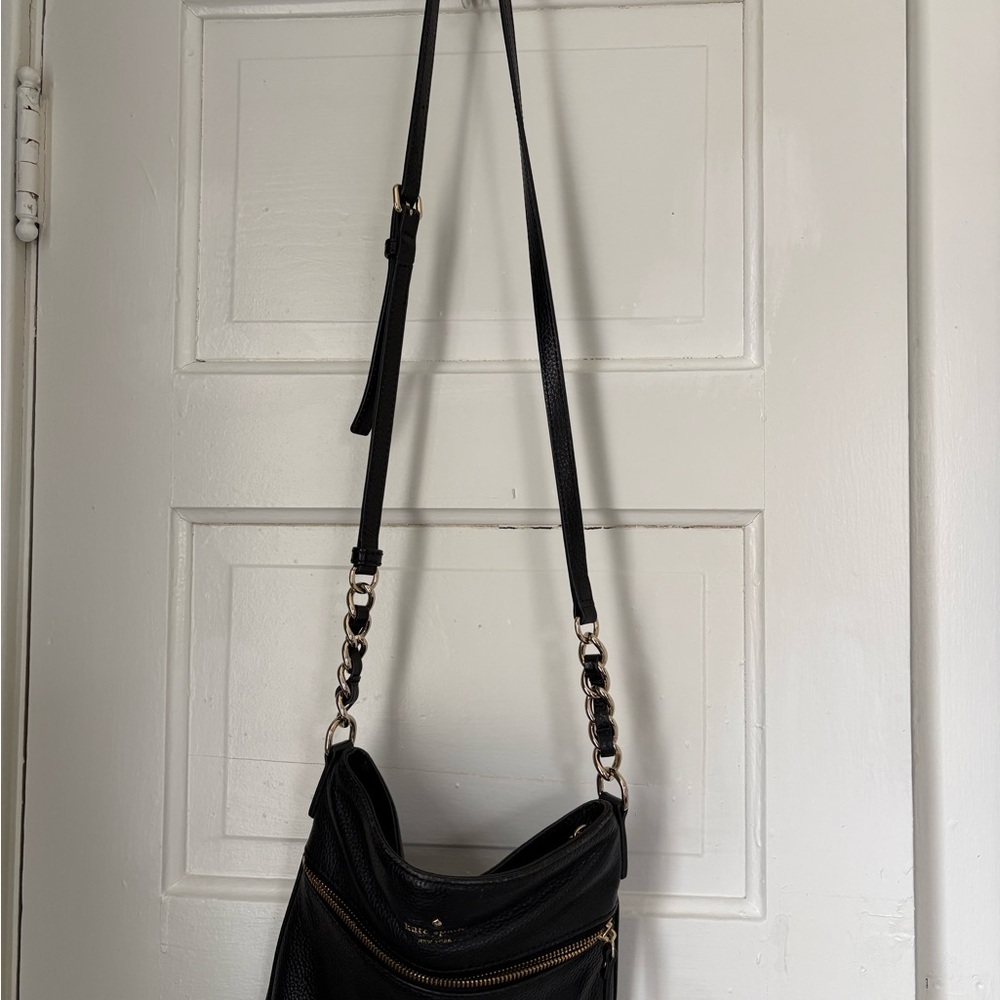 Kate Spade Black Leather Chain Strap Shoulder Bag - Picture 2 of 6